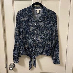 H&M Blue Paisley Shirt